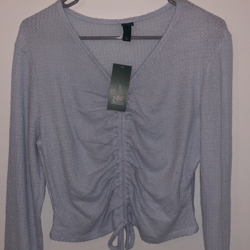 Sinched Blue Crop Top